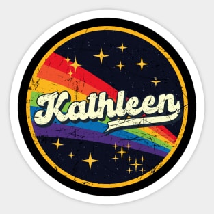Kathleen // Rainbow In Space Vintage Grunge-Style Sticker
